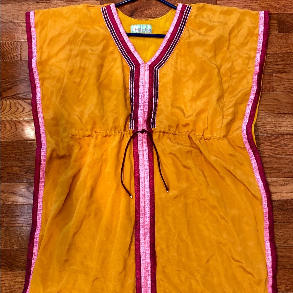 Hand beaded silk tunic
